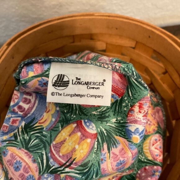Longaberger Vintage Holiday Easter Egg Liner With Plastic Protector Basket 1992 - Picture 5 of 7